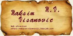 Maksim Višanović vizit kartica